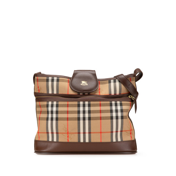 Pre-Loved Burberry Haymarket Check Canvas Shoulder Bag - Picture 1 of 11